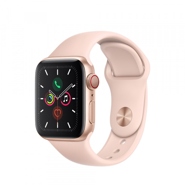 Apple Watch Series 5 GPS + Cellular 40mm Gold Alum Case Pink Sand Sport Band - S/M & M/L 6