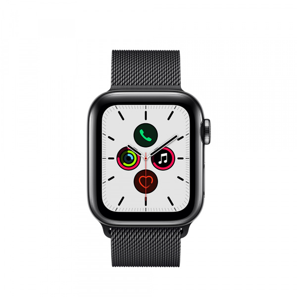 Apple Watch Series 5 GPS + Cellular 40mm Space Black S. Steel Case Space Black Milanese Loop  1