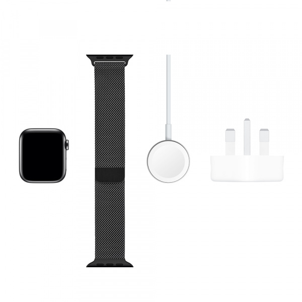 Apple Watch Series 5 GPS + Cellular 40mm Space Black S. Steel Case Space Black Milanese Loop  5