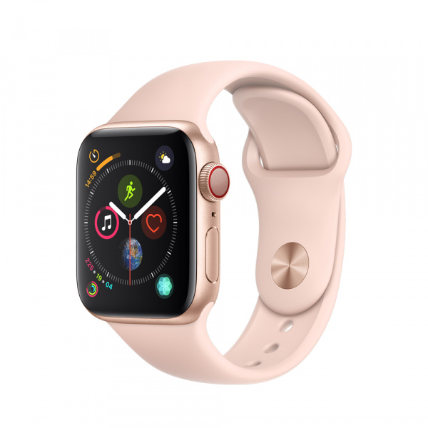 Apple Watch Series 4 GPS + Cellular 40mm Gold Alum Case Pink Sand Sport Band (EOL)  0