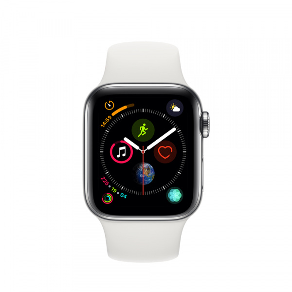 Apple Watch Series 4 GPS + Cellular 40mm S. Steel Case White Sport Band (EOL)  1